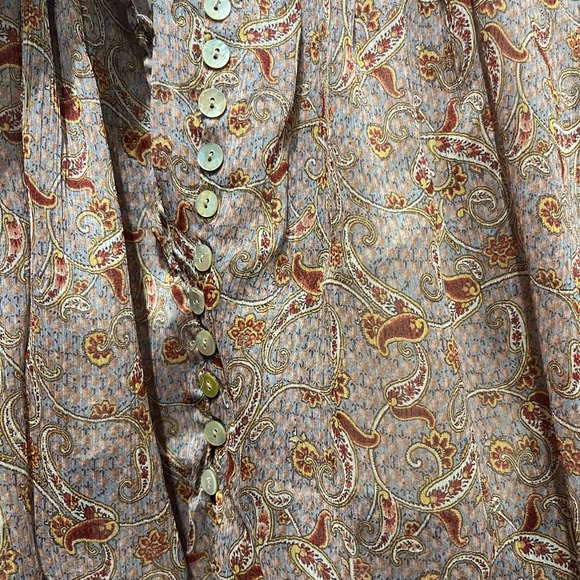 NWT Zara Paisley‎ Button Up Blouse - Picture 8 of 9